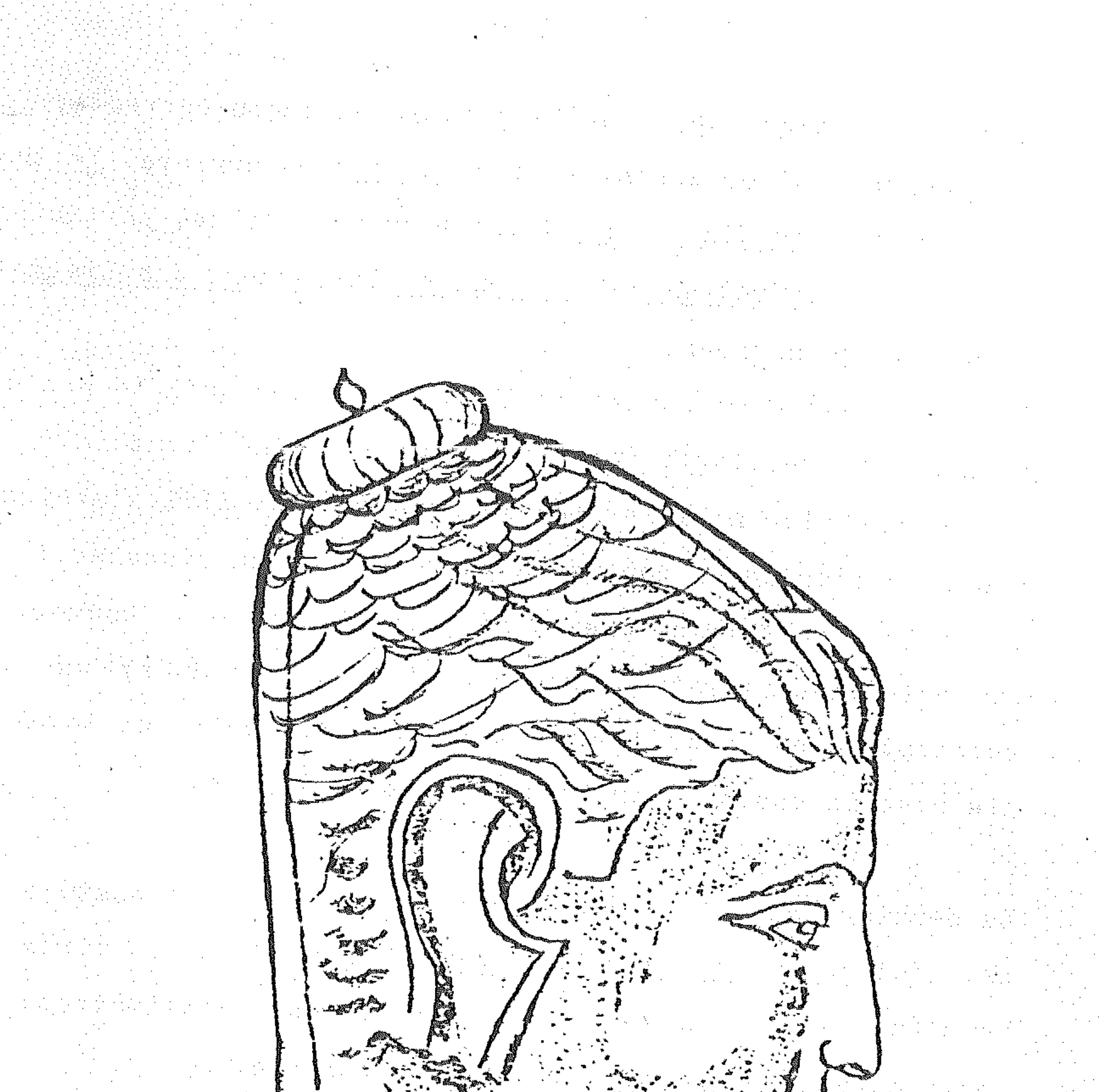 Testa di Buddha di profilo: chignon in alto al cranio, orecchio ben disegnato, volto sereno — illustrazione emblematica della postura ottima d’ascolto