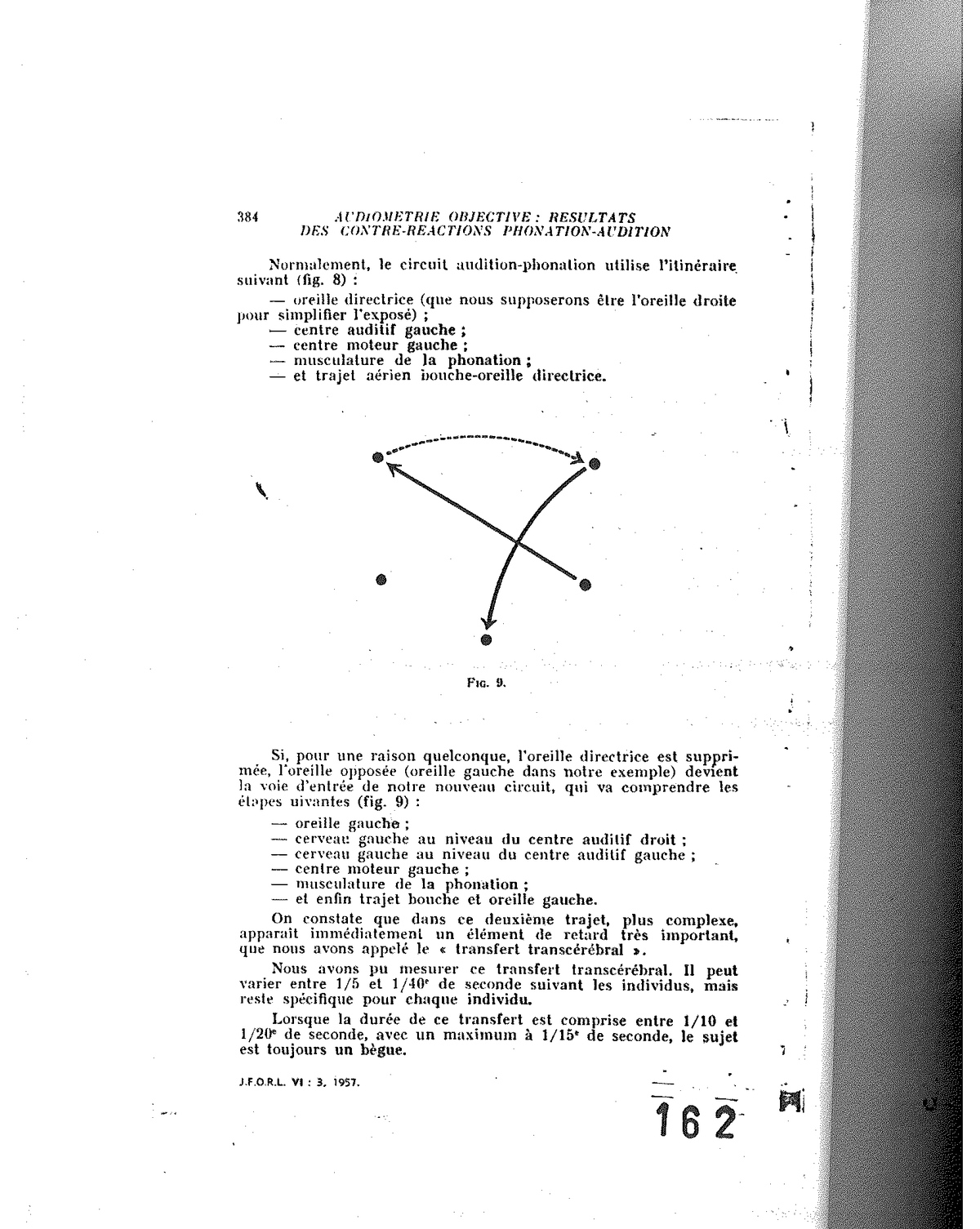 Fig. 9 — Itinerario perturbato dopo soppressione dell’orecchio direttore: la via